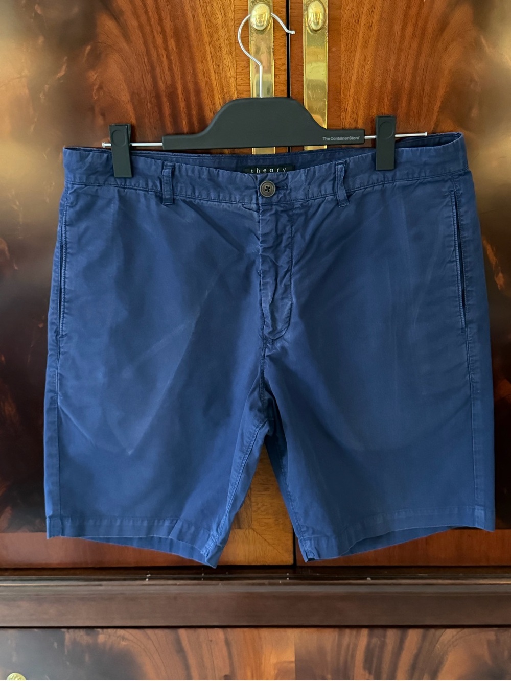 Theory Adelmar Blue Cotton Chino Shorts Men’s 34